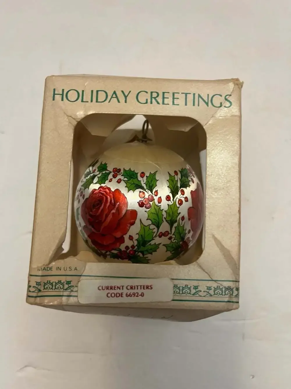 Vintage 1981 WWA Inc. Holiday Greetings Mother Satin Christmas Ball Ornament